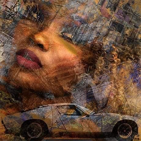 Oeuvre Lamborghini Miura | Artiste Caroline LLONG | Art automobile | Art contemporain