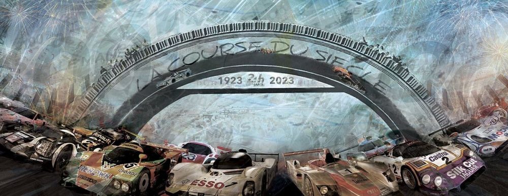 Oeuvre commémorative du centenaire des 24h du Mans | Oeuvre réalisée par l'artiste officielle des 24h du Mans Caroline LLONG | Art automobile