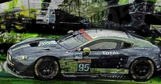 Oeuvre Aston Martin Racing | Le Mans 2017 | Caroline LLONG | Artiste officielle des 24h du Mans | Art automobile | Tableau Aston Martin