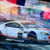 Oeuvre Aston Martin Racing Gulf | Caroline LLONG | artiste officielle des 24h du Mans | art automobile | tableau AMR | tableau gulf