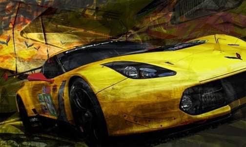Oeuvre Toyota C7R | Caroline LLONG | artiste officielle des 24h du Mans | art automobile | tableau Corvette