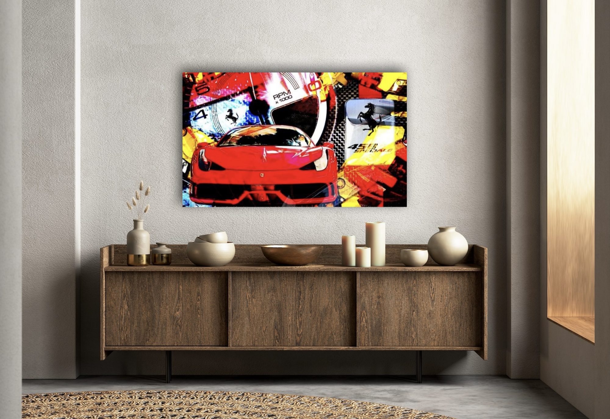 Oeuvre Ferrari 458 Speciale | artiste Caroline LLONG | sportive | art automobile | tableau Fezrrari