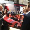 Oeuvre Ferrari 488 Pista | artiste Caroline LLONG | Cadeau de Motorsport Magazine à Scuderia Ferrari | salon de Genève 2019 | sportive de l'année 2018