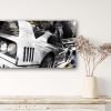 Oeuvre FERRARI F40 - hypercar - artiste Caroline LLONG - art automobile - tableau Ferrari - noir & blanc