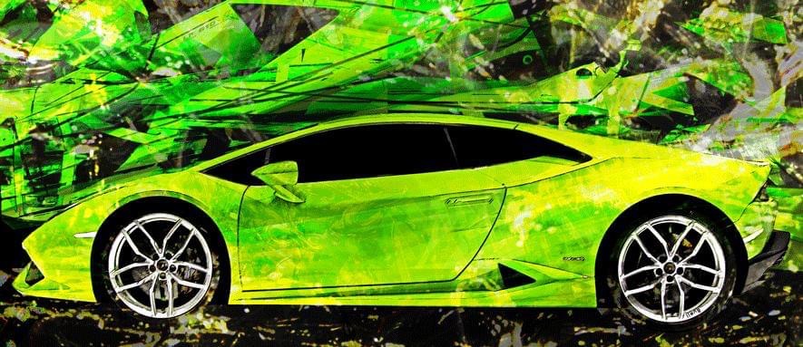 Oeuvre Lamborghini Huracan - artiste Caroline LLONG - art automobile - tableau Lamborghini