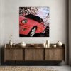 Oeuvre Porsche 911 type 964 | rouge indien | artiste Caroline LLONG | fournisseur officiel de la fédération des clubs Porsche de France | art automobile | tableau Porsche