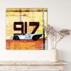 Oeuvre Porsche 917 gulf | artiste Caroline LLONG | art automobile | tableau Porsche | fournisseur officiel de la fédération des clubs Porsche de france