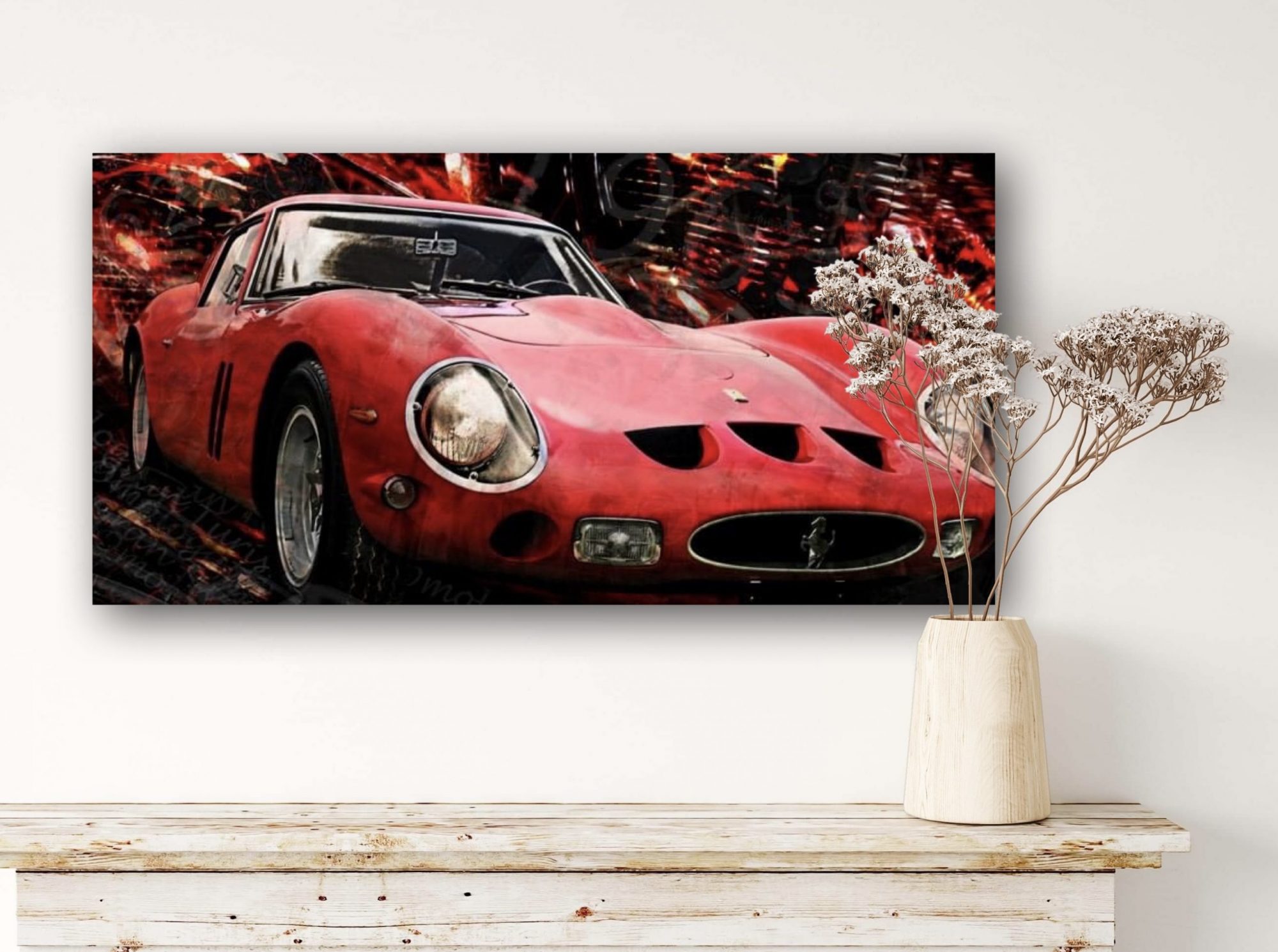 Oeuvre FERRARI 250 GTO | artiste Caroline LLONG | art automobile | tableau Ferrari