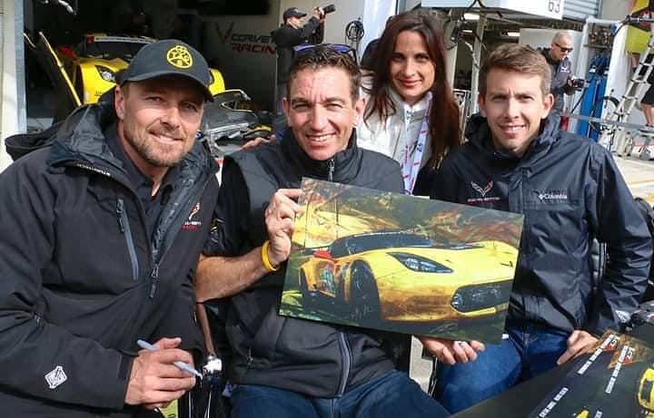 1 / 1 – oeuvre Corvette C7R - pilotes Corvette - 24 heures du Mans - artiste Caroline LLONG