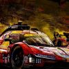 Oeuvre Ferrari 499P 2024 - Caroline LLONG - Artiste officielle des 24h du Mans - art automobile