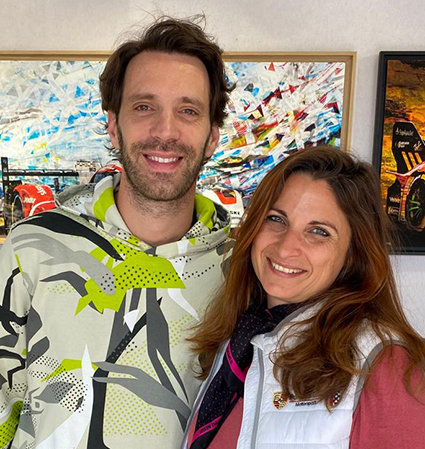 Jean-Eric VERGNE & Caroline LLONG - Le pilote Peugeot 9x8 et l'artiste officielle des 24h du Mans - 2024