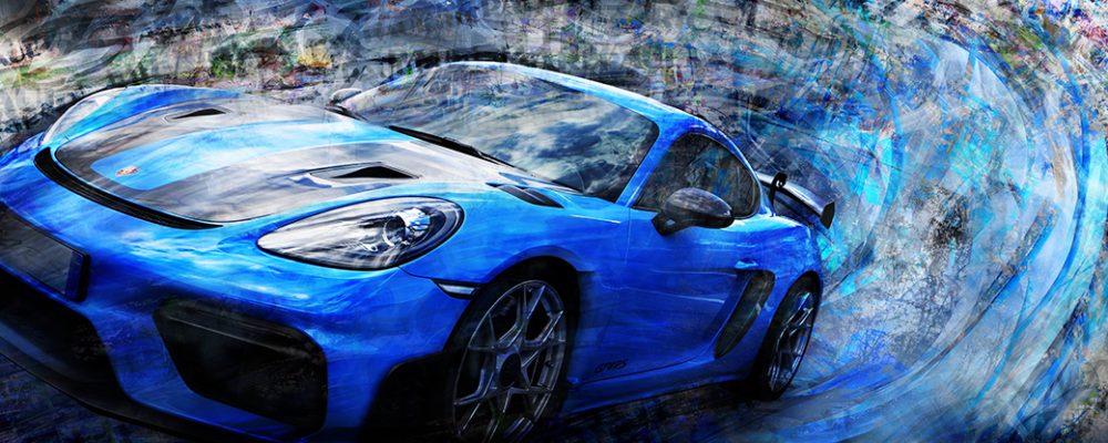 Porsche Cayman GT4RS - Caroline LLONG-Artiste fournisseur officiel de la fédération des clubs Porsche de France