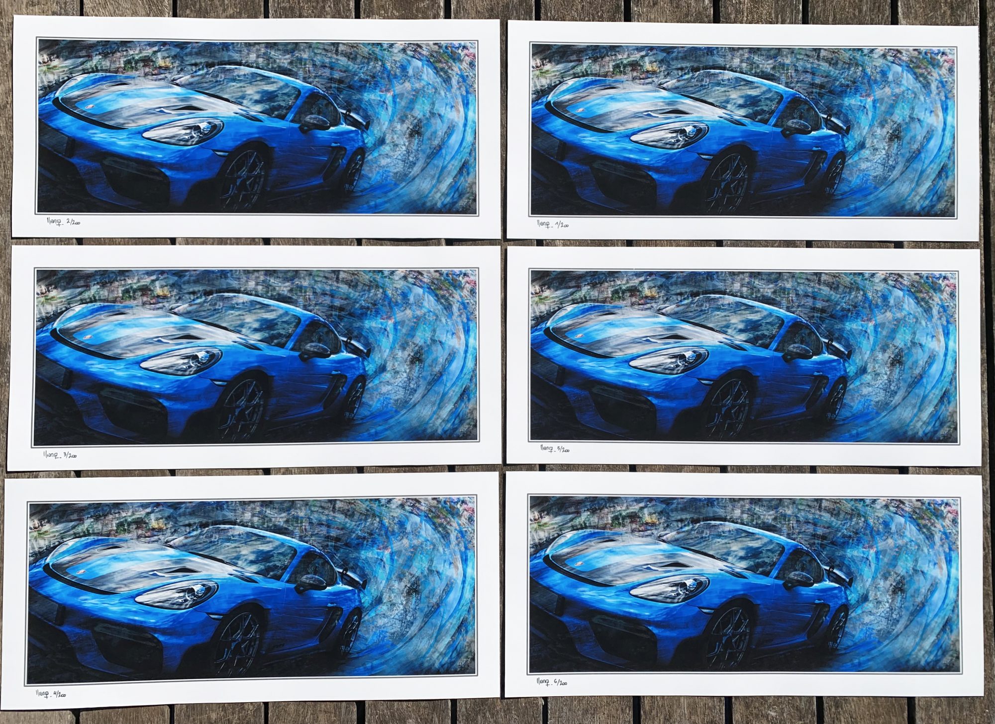 Porsche Cayman GT4RS - Caroline LLONG-Artiste fournisseur officiel de la fédération des clubs Porsche de France-Fine Art avec passe partout