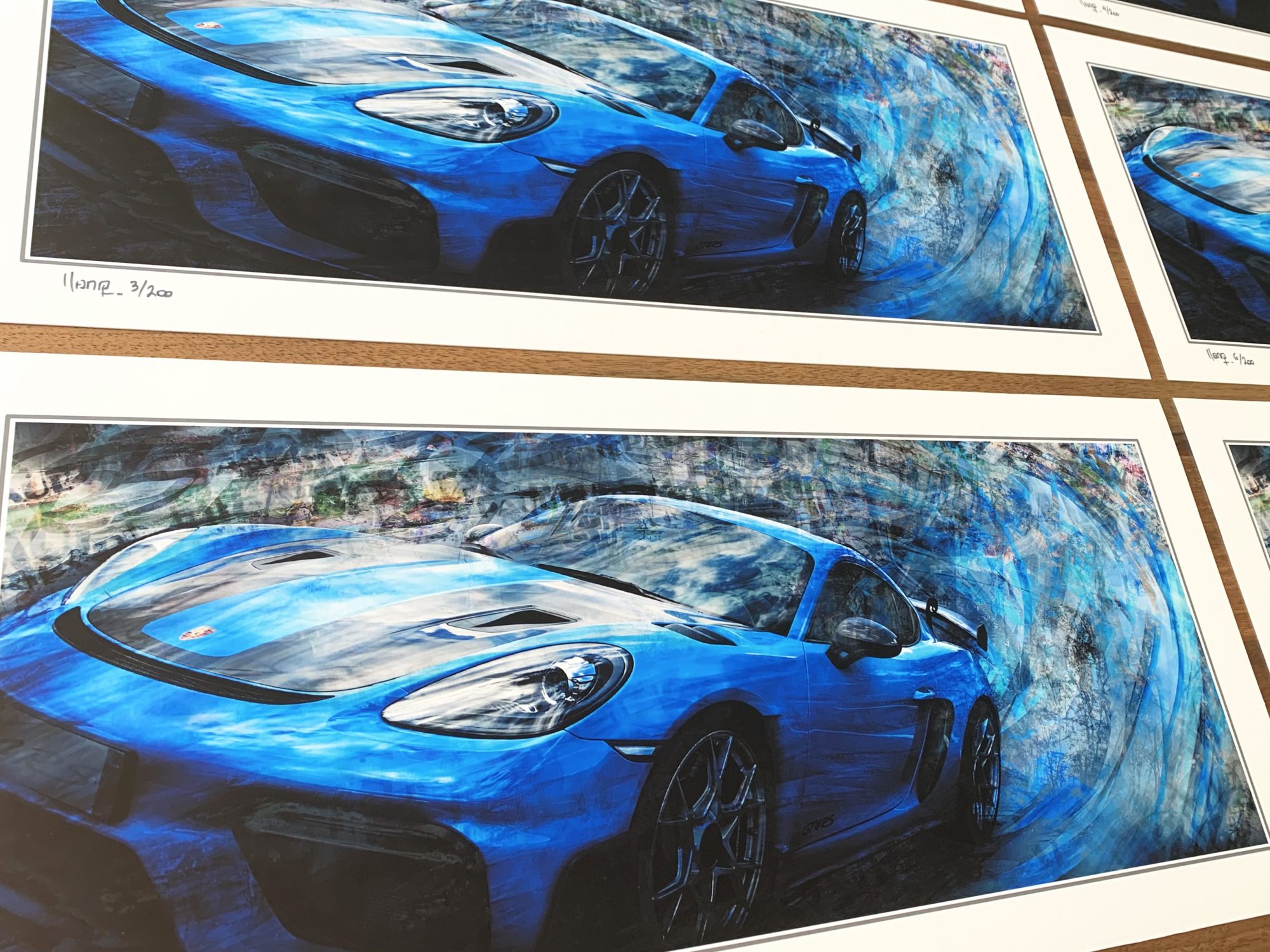 Porsche Cayman GT4RS - Caroline LLONG-Artiste fournisseur officiel de la fédération des clubs Porsche de France-Fine Art avec passe partout