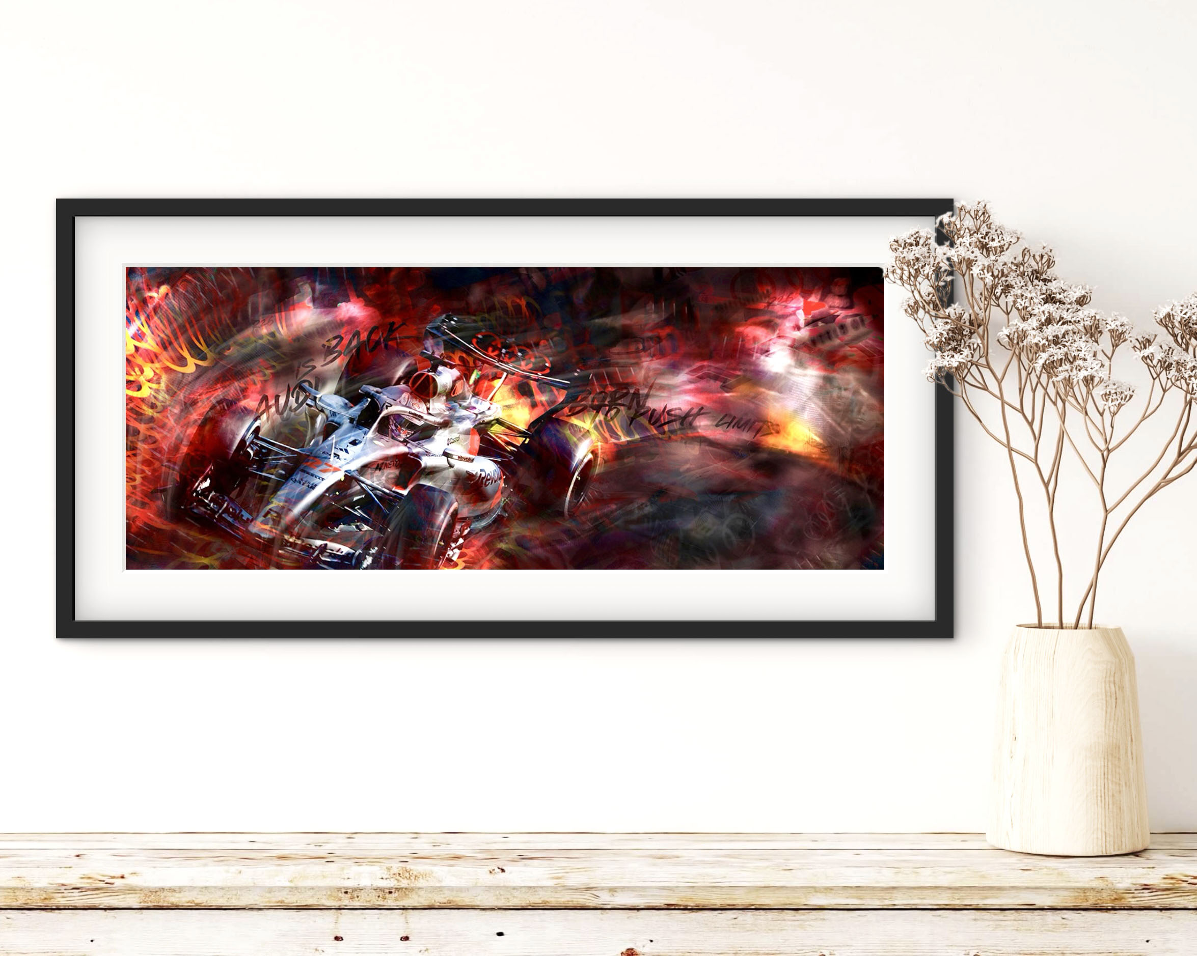ableau-Audi-F1-R26-Artiste-Caroline-LLONG-Audi-Revolut-F1-Team-Sport-Auto-Reproduction-Papier-d-art-avec-cadre-technique-mixte