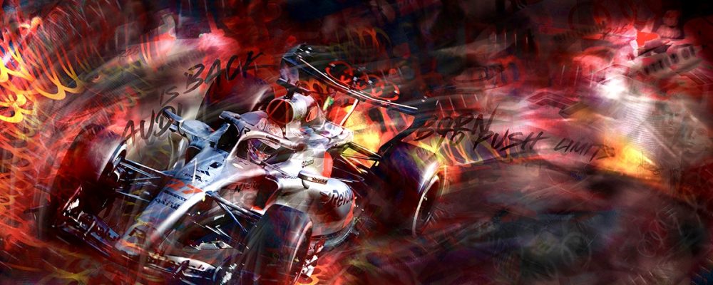 Tableau-Audi-F1-R26-Artiste-Caroline-LLONG-Audi-Revolut-F1-Team-Sport-Auto-oeuvre-originale-technique-mixte-NEW-MEDIA-ART