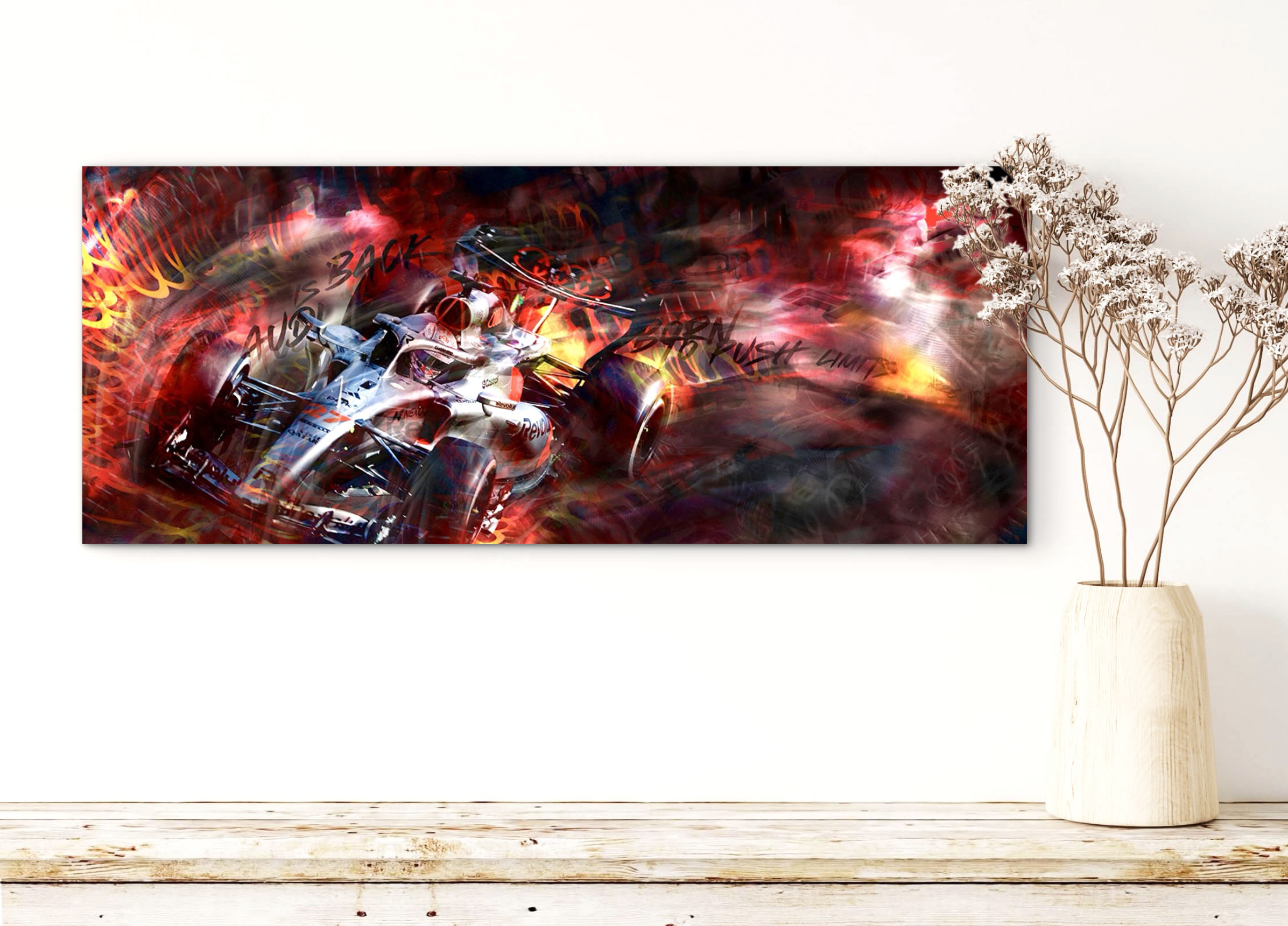 Tableau-Audi-F1-R26-Artiste-Caroline-LLONG-Audi-Revolut-F1-Team-Sport-Auto-reproduction-aluminium-Dibond-technique-mixte