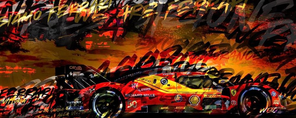 Tableau FERRARI 499P-2026-24h du mans-wec-endurance-caroline llong- art automobile