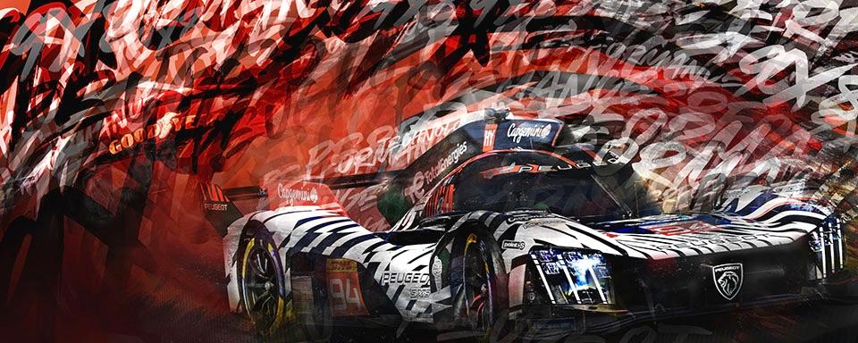 Tableau PEUGEOT9x8-wec 2026-Caroline LLONG-artiste officielle des 24h du Mans-art automobile-oeuvre